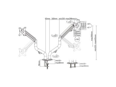 DISPLAY ACC MOUNTING ARM/17-32" MA-DA2-02 GEMBIRD