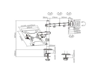 DISPLAY ACC MOUNTING ARM/NB TRAY MA-DA-03 GEMBIRD