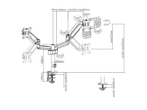DISPLAY ACC MOUNTING ARM/17-32" MA-DA2P-01 GEMBIRD 1