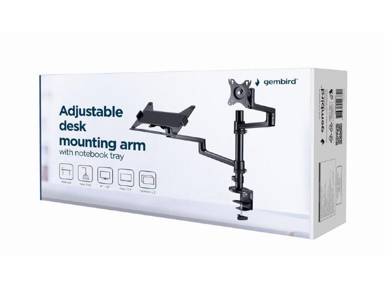 DISPLAY ACC MOUNTING ARM/NB TRAY MA-DA-04 GEMBIRD 4