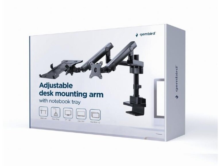 DISPLAY ACC MOUNTING ARM/NB TRAY MA-DA3-02 GEMBIRD 5