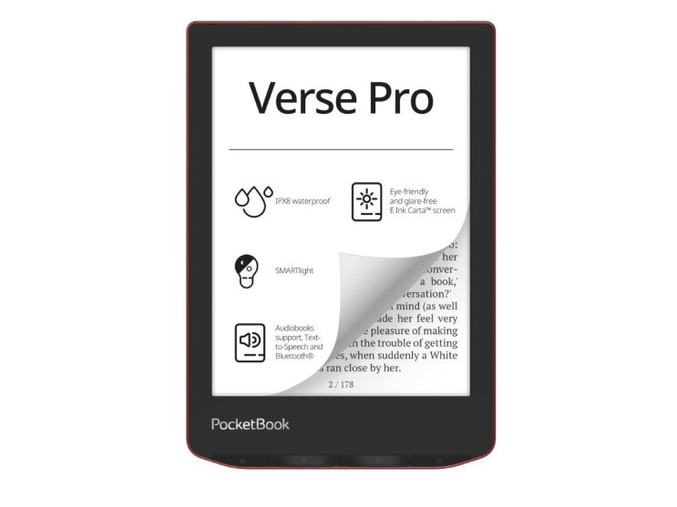 E-Reader|POCKETBOOK|Verse Pro|6"|1072x1448|1xUSB-C|Wireless LAN|Bluetooth|Red|PB634-3-WW