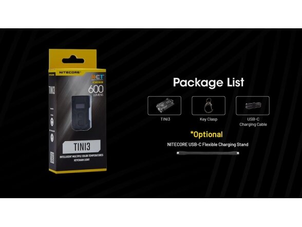 FLASHLIGHT T SERIES 600 LUMENS/TINI3 NITECORE 16 FLASHLIGHT T SERIES 600 LUMENS/TINI3 NITECORE 16