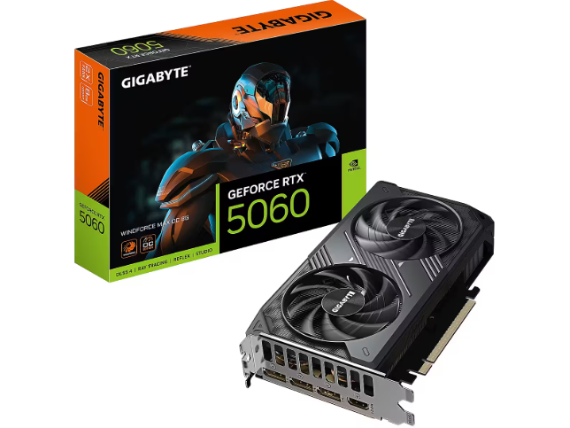 Vaizdo plokštė GIGABYTE GeForce RTX 5060 WINDFORCE MAX OC 8GD