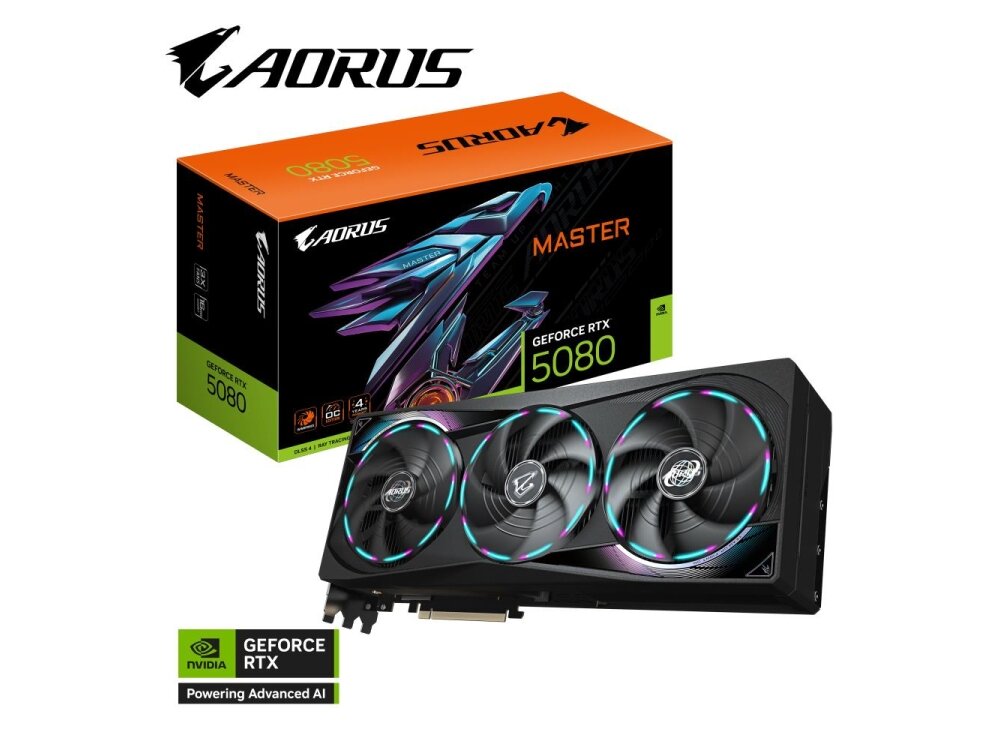 Graphics Card|GIGABYTE|NVIDIA GeForce RTX 5080|16 GB|GDDR7|256 bit|PCIE 5.0 16x|GPU 2617 MHz|Dual Slot Fansink|1xHDMI|3xDisplayPort|GV-N5080AORUSM-16GD1.0 9