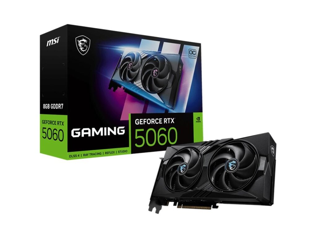 Graphics Card|MSI|NVIDIA GeForce RTX 5060|8 GB|GDDR7|128 bit|PCIE 5.0 16x|Dual Slot Fansink|RTX50608GGAMINGOC
