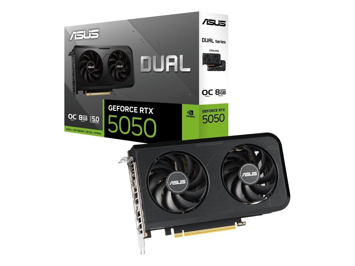 Graphics Card|ASUS|NVIDIA GeForce RTX 5050|8 GB|GDDR6|128 bit|PCIE 5.0 16x|Dual Slot Fansink|DUAL-RTX5050-O8G