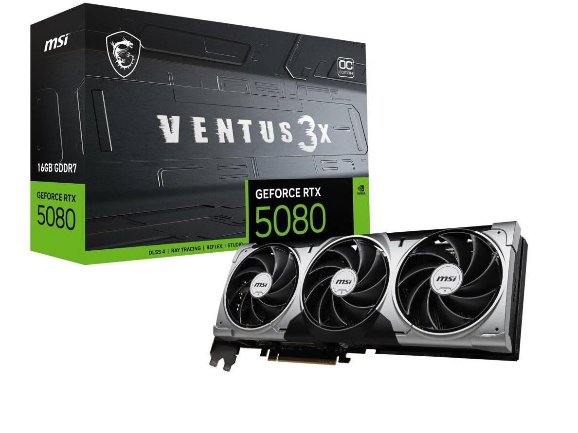 Graphics Card|MSI|NVIDIA|GeForce RTX 5080|16 GB|GDDR7|256 bit|PCI Express x16 5.0|Active|RTX508016GVEN3XOCBLK