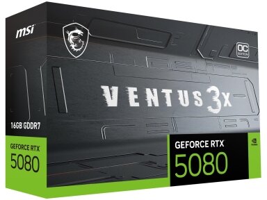 Graphics Card|MSI|NVIDIA|GeForce RTX 5080|16 GB|GDDR7|256 bit|PCI Express x16 5.0|Active|RTX508016GVEN3XOCBLK