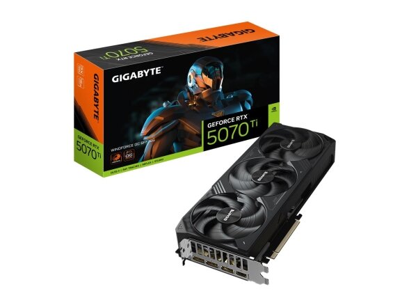 Graphics Card|GIGABYTE|NVIDIA GeForce RTX 5070 Ti|16 GB|GDDR7|256 bit|PCIE 5.0 16x|Triple slot Fansink|1xHDMI|3xDisplayPort|GV-N507TWF3OC-16GD1.0