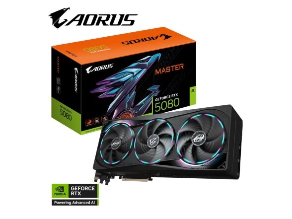 Graphics Card|GIGABYTE|NVIDIA GeForce RTX 5080|16 GB|GDDR7|256 bit|PCIE 5.0 16x|GPU 2617 MHz|Dual Slot Fansink|1xHDMI|3xDisplayPort|GV-N5080AORUSM-16GD1.0 9 Graphics Card|GIGABYTE|NVIDIA GeForce RTX 5080|16 GB|GDDR7|256 bit|PCIE 5.0 16x|GPU 2617 MHz|Dual Slot Fansink|1xHDMI|3xDisplayPort|GV-N5080AORUSM-16GD1.0 9