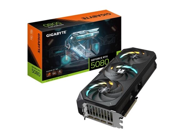 Graphics Card|GIGABYTE|NVIDIA GeForce RTX 5080|16 GB|GDDR7|256 bit|PCIE 5.0 16x|GPU 2617 MHz|Triple slot Fansink|1xHDMI|3xDisplayPort|GV-N5080GAMINGOC-16GD