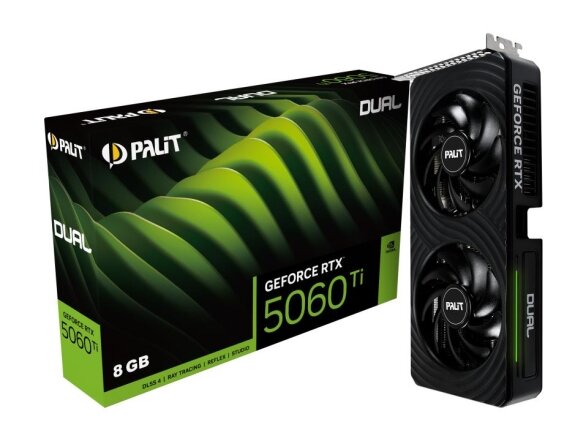 Graphics Card|PALIT|NVIDIA GeForce RTX 5060 Ti|8 GB|GDDR7|128 bit|PCIE 5.0 16x|Dual Slot Fansink|1xHDMI|3xDisplayPort|NE7506T019P1-GB2062D