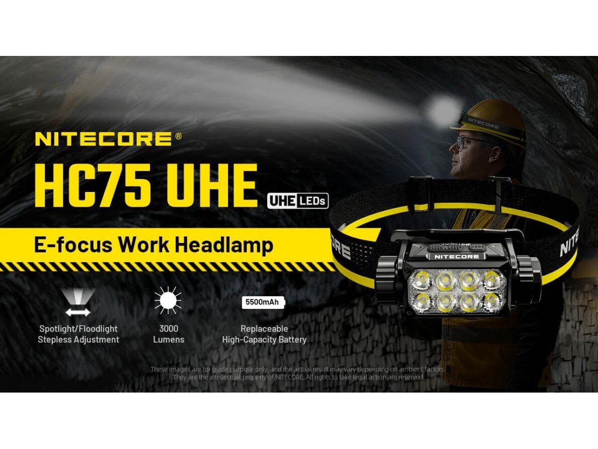 HEADLAMP H SERIES 3000 LUMENS/HC75 UHE NITECORE 7