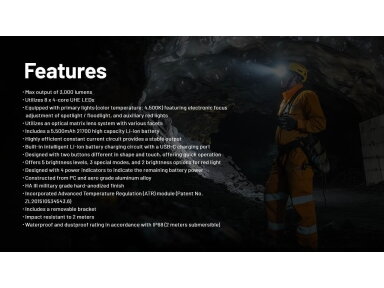 HEADLAMP H SERIES 3000 LUMENS/HC75 UHE NITECORE