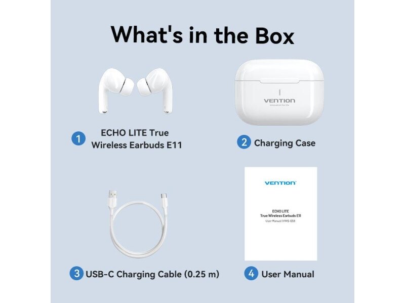 HEADSET WRL ECHO LITE E11/WHITE NBVW0 VENTION 12