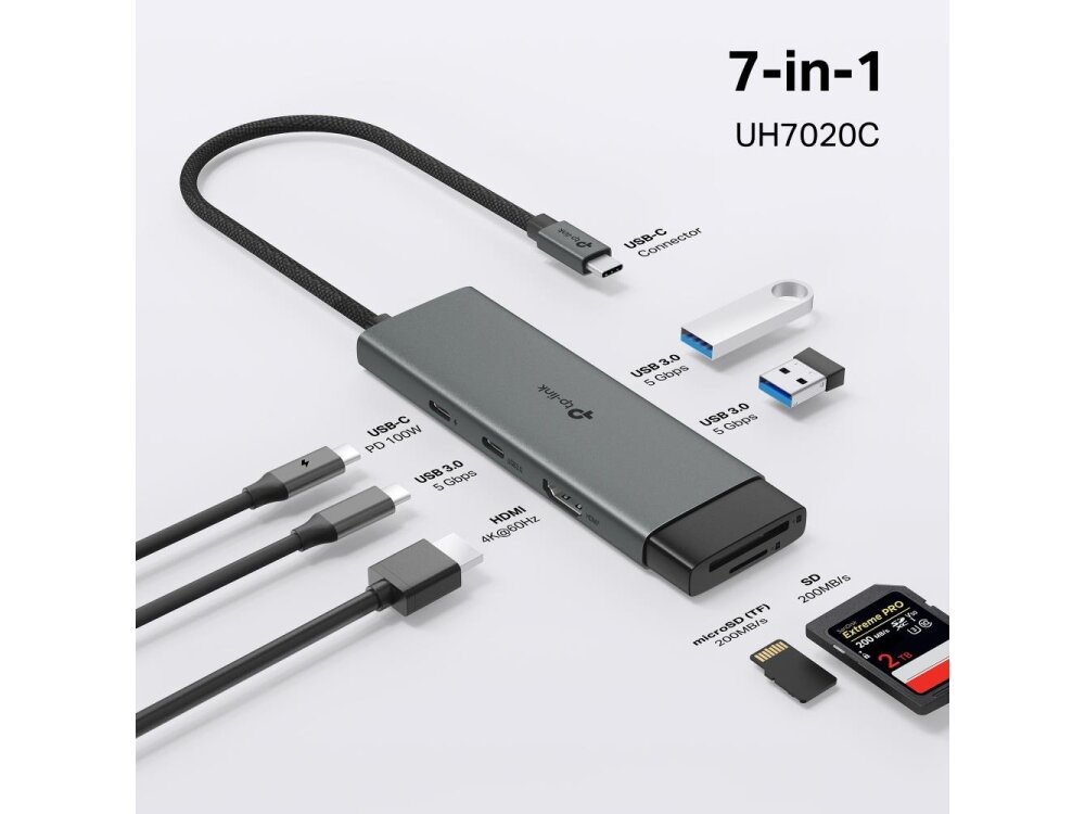 I/O HUB USB-C 7PORT/UH7020C TP-LINK 3 I/O HUB USB-C 7PORT/UH7020C TP-LINK 3
