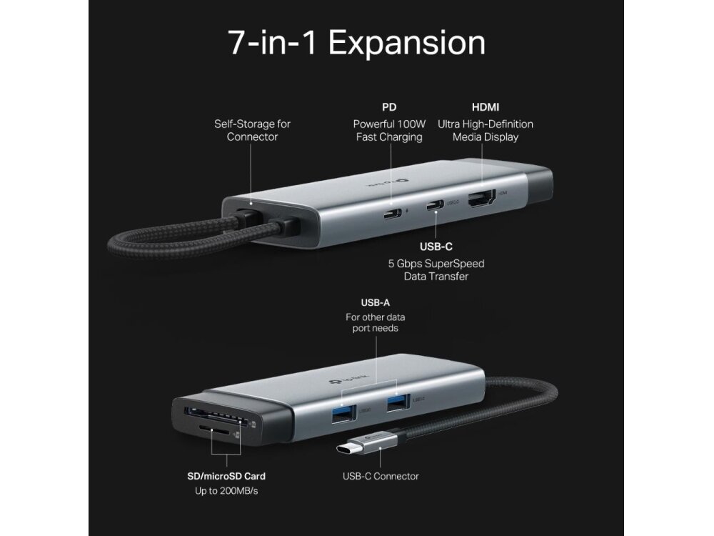 I/O HUB USB-C 7PORT/UH7020C TP-LINK 4 I/O HUB USB-C 7PORT/UH7020C TP-LINK 4