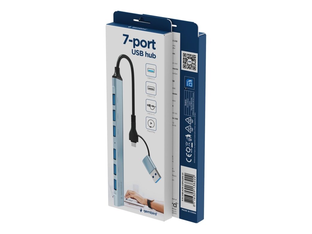 I/O HUB USB-A/USB-C 7PORT/UHB-ACM-U3P1U2P6-01 GEMBIRD 6