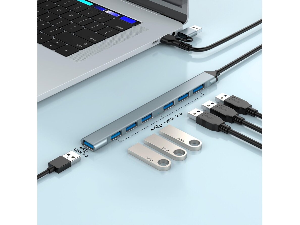 I/O HUB USB-A/USB-C 7PORT/UHB-ACM-U3P1U2P6-01 GEMBIRD 4