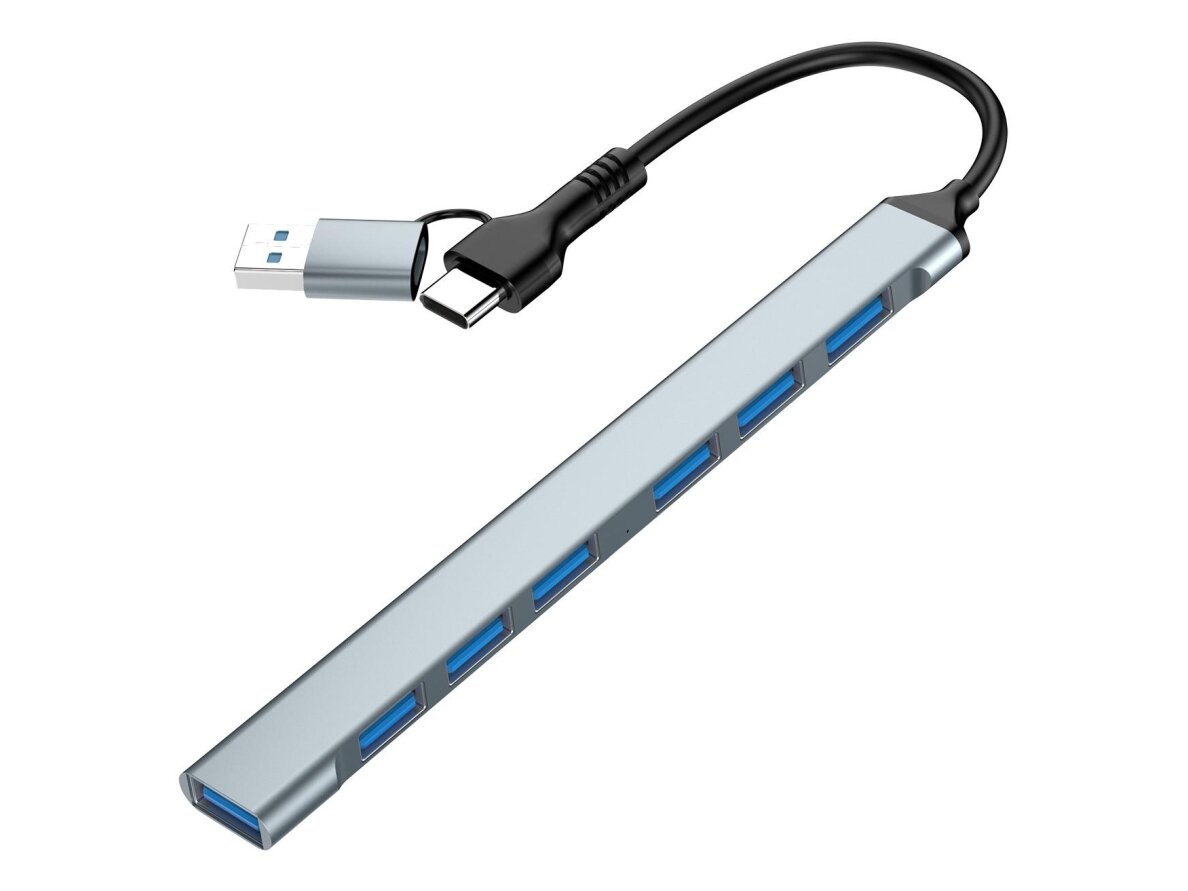 I/O HUB USB-A/USB-C 7PORT/UHB-ACM-U3P1U2P6-01 GEMBIRD