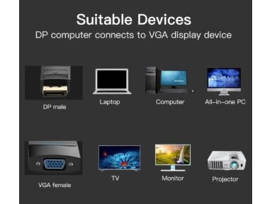 I/O ADAPTER DP TO VGA/0.15M BLACK HBFBB VENTION