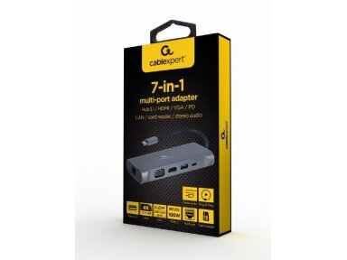 I/O ADAPTER USB-C TO HDMI/USB3/7IN1 A-CM-COMBO7-01 GEMBIRD