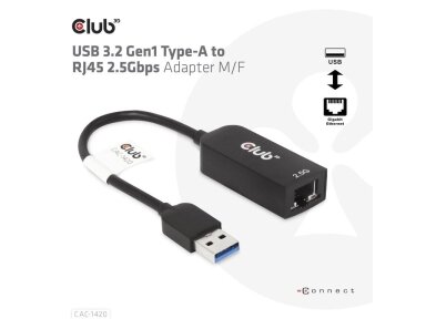 I/O ADAPTER USB3.2 TO RJ45/M/F CAC-1420 CLUB3D