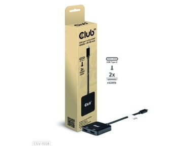 I/O HUB USB-C TO HDMI 2PORT/MST CSV-1558 CLUB3D