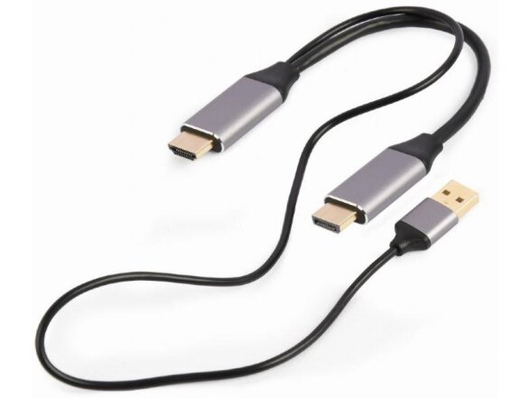 I/O ADAPTER HDMI TO DP/BLACK A-HDMIM-DPM-01 GEMBIRD