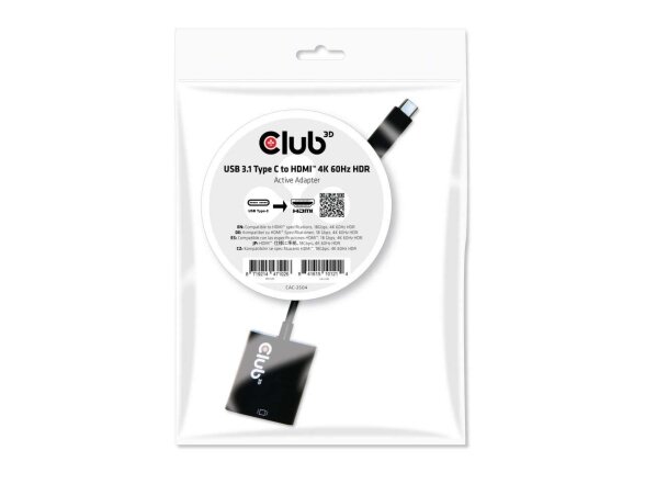 I/O ADAPTER USB-C TO HDMI/ACTIVE CAC-2504 CLUB3D