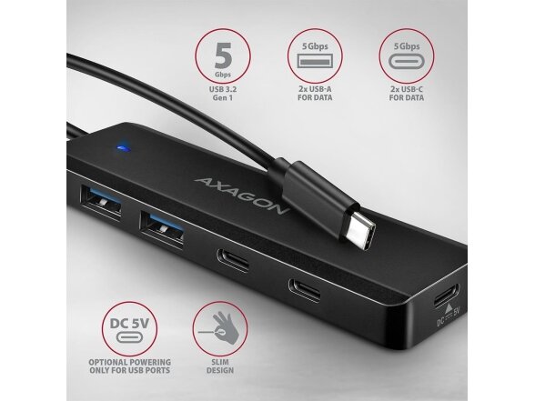 I/O HUB USB-C TRAVEL/0.19M HUE-C2C AXAGON 3 I/O HUB USB-C TRAVEL/0.19M HUE-C2C AXAGON 3