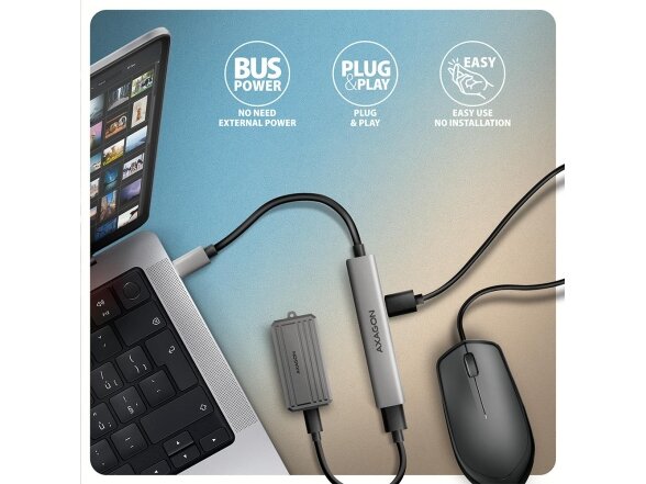 I/O HUB USB3.2 4PORT/0.12M HUE-STC AXAGON 3