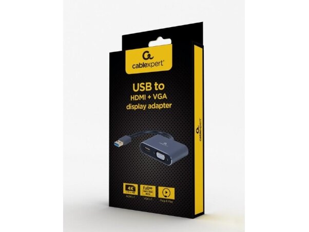I/O ADAPTER USB3 TO HDMI/VGA/GREY A-USB3-HDMIVGA-01 GEMBIRD I/O ADAPTER USB3 TO HDMI/VGA/GREY A-USB3-HDMIVGA-01 GEMBIRD