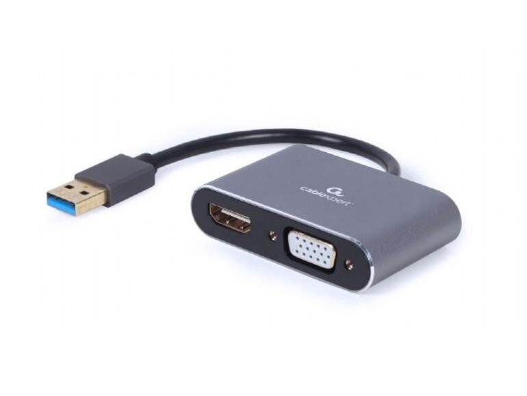 I/O ADAPTER USB3 TO HDMI/VGA/GREY A-USB3-HDMIVGA-01 GEMBIRD 1