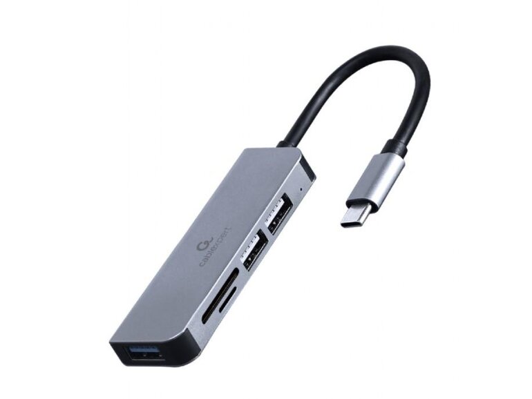 I/O HUB USB-C 3PORT+CR/UHB-CM-CRU3P1U2P2-01 GEMBIRD