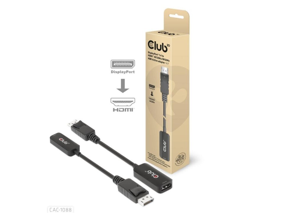 I/O ADAPTER DP TO HDMI/ACTIVE M/F CAC-1088 CLUB3D 1 I/O ADAPTER DP TO HDMI/ACTIVE M/F CAC-1088 CLUB3D 1