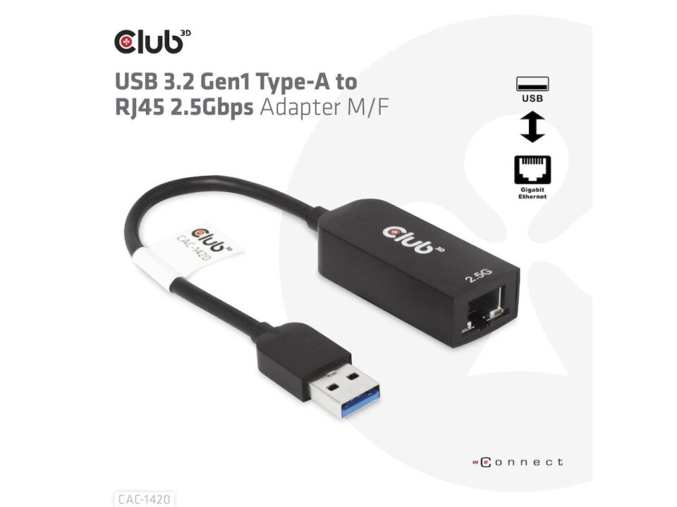 I/O ADAPTER USB3.2 TO RJ45/M/F CAC-1420 CLUB3D 1