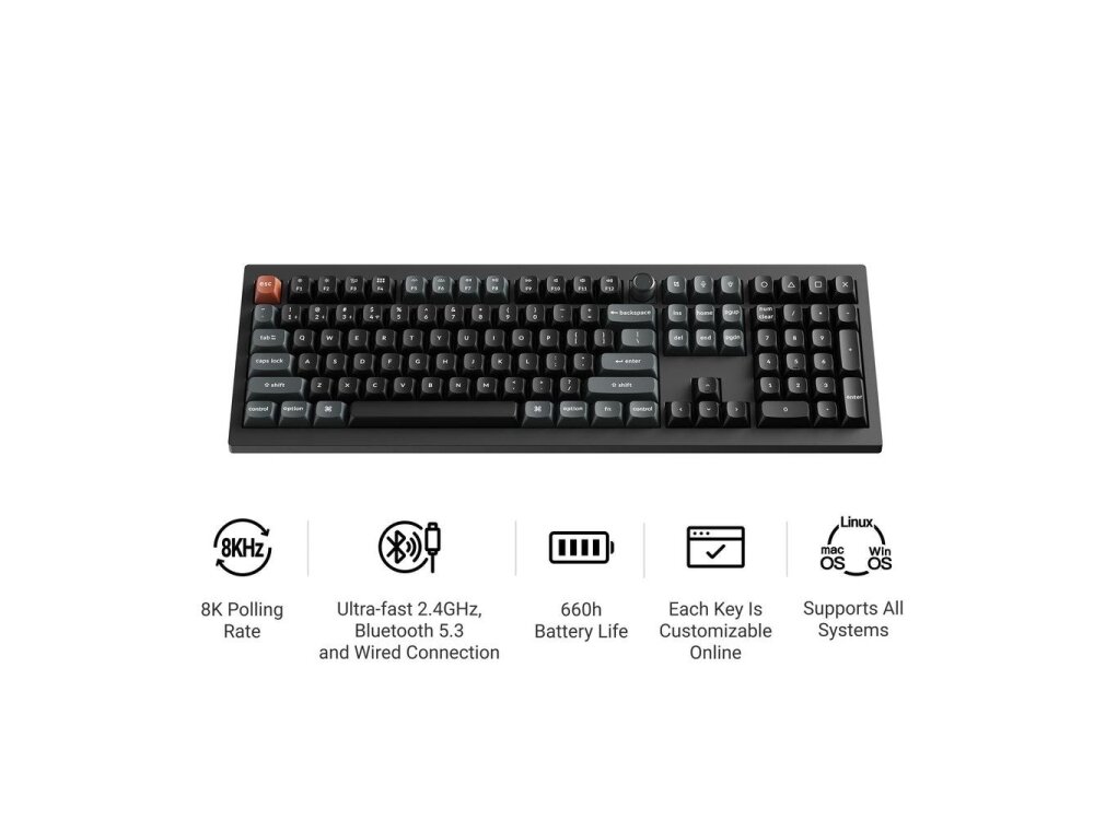 KEYBOARD WRL V6 ULTRA/BLACK V6U-D4 KEYCHRON 1