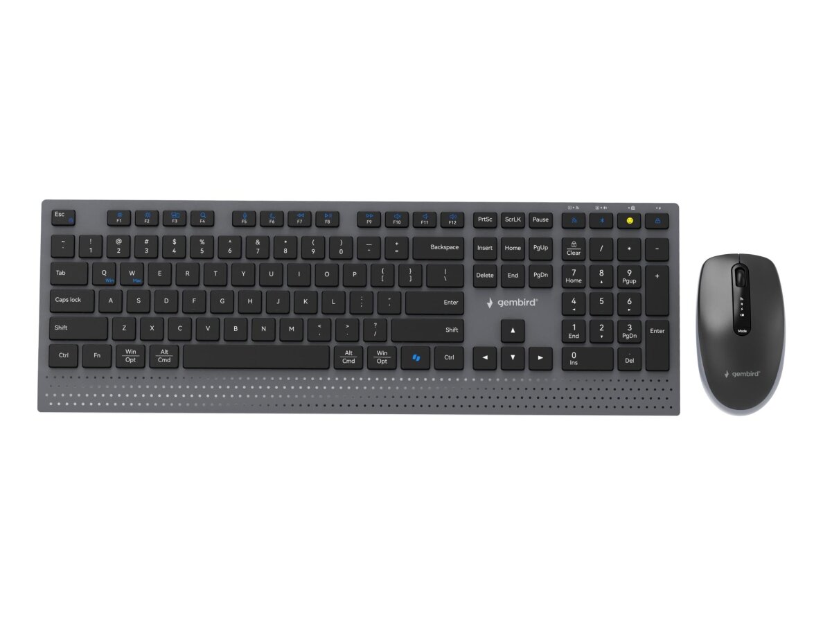 KEYBOARD +MOUSE WRL ENG/BK KBS-WPS-02 GEMBIRD