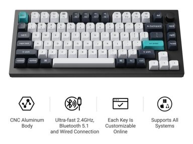 KEYBOARD WRL Q1 MAX RGB/CARBON BLACK Q1M-M4 KEYCHRON
