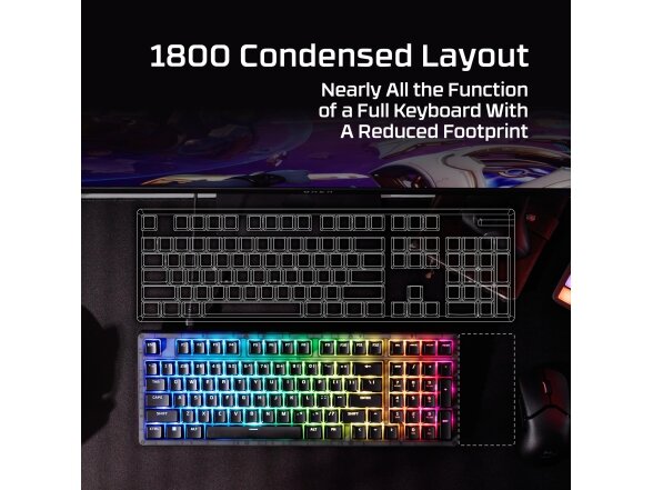 KEYBOARD ORIGINS 2 1800 RGB/BLACK B4QS4AA#ABA HYPERX 6