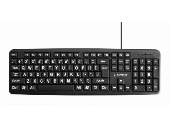 KEYBOARD STANDART USB ENG BIG/LETT. BLACK KB-US-103 GEMBIRD KEYBOARD STANDART USB ENG BIG/LETT. BLACK KB-US-103 GEMBIRD