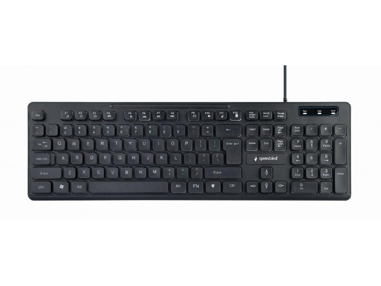 KEYBOARD MULTIMEDIA USB ENG/BLACK KB-UML-02 GEMBIRD 1