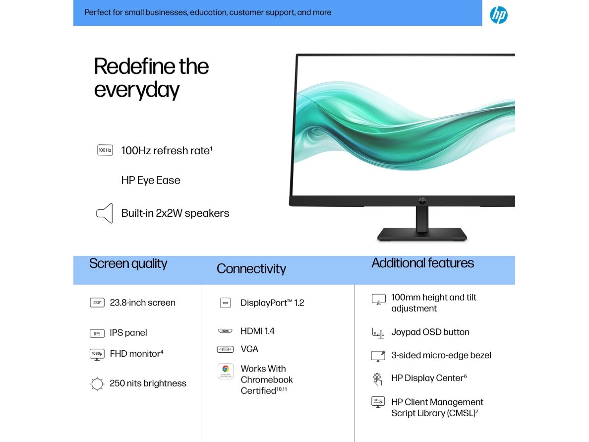 LCD Monitor|HP|23.8 "|1920 x 1080 pixels|Full HD|Native aspect ratio 16:9|LCD|Flat|B0BU9UT 3 LCD Monitor|HP|23.8 "|1920 x 1080 pixels|Full HD|Native aspect ratio 16:9|LCD|Flat|B0BU9UT 3