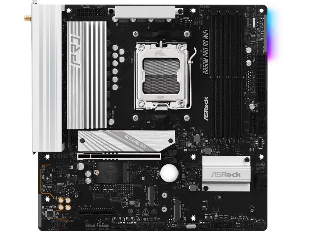 Mainboard|ASROCK|AMD B850|SAM5|Micro-ATX|Memory DDR5|Memory slots 4|1xPCI-Express 4.0 4x |1xPCI-Express 5.0 16x|1xM.2|1xHDMI|1xDisplayPort|1xAudio-In|1xAudio-Out|1xMicrophone|4xUSB 2.0|3xUSB 3.2|1xUSB-C|1xRJ45|B850MPRORSWIFI 2 Mainboard|ASROCK|AMD B850|SAM5|Micro-ATX|Memory DDR5|Memory slots 4|1xPCI-Express 4.0 4x |1xPCI-Express 5.0 16x|1xM.2|1xHDMI|1xDisplayPort|1xAudio-In|1xAudio-Out|1xMicrophone|4xUSB 2.0|3xUSB 3.2|1xUSB-C|1xRJ45|B850MPRORSWIFI 2