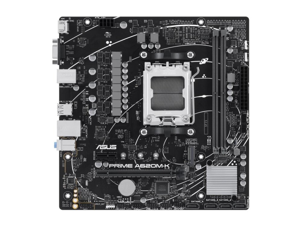 Mainboard|ASUS|AMD A620|Micro-ATX|Memory DDR5|Memory slots 2|1xPCI-Express 3.0 1x|1xPCI-Express 4.0 16x|1xM.2|1x15pin D-sub|1xHDMI|2xUSB 2.0|4xUSB 3.2|1xPS/2|1xRJ45|3xAudio port|PRIMEA620M-K 1 Mainboard|ASUS|AMD A620|Micro-ATX|Memory DDR5|Memory slots 2|1xPCI-Express 3.0 1x|1xPCI-Express 4.0 16x|1xM.2|1x15pin D-sub|1xHDMI|2xUSB 2.0|4xUSB 3.2|1xPS/2|1xRJ45|3xAudio port|PRIMEA620M-K 1