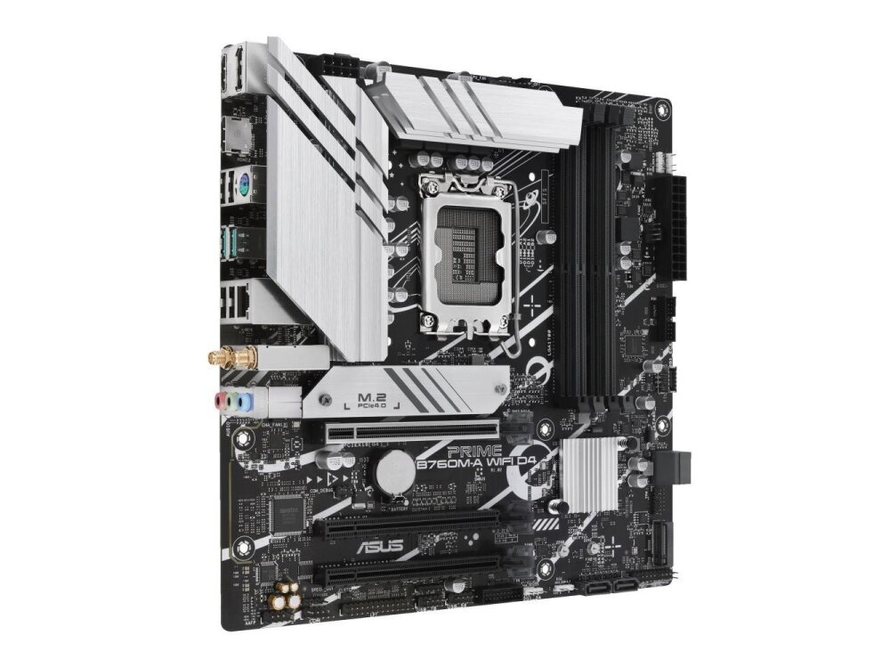 Mainboard|ASUS|Intel B760 Express|LGA1700|Micro-ATX|Memory DDR4|Memory slots 4|3xPCI-Express 4.0 16x|2xM.2|2xHDMI|1xDisplayPort|4xUSB 2.0|2xUSB 3.2|1xPS/2|1xRJ45|3xAudio port|PRIMEB760M-AWIFID4 1 Mainboard|ASUS|Intel B760 Express|LGA1700|Micro-ATX|Memory DDR4|Memory slots 4|3xPCI-Express 4.0 16x|2xM.2|2xHDMI|1xDisplayPort|4xUSB 2.0|2xUSB 3.2|1xPS/2|1xRJ45|3xAudio port|PRIMEB760M-AWIFID4 1