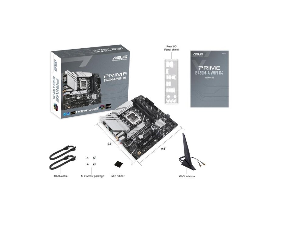 Mainboard|ASUS|Intel B760 Express|LGA1700|Micro-ATX|Memory DDR4|Memory slots 4|3xPCI-Express 4.0 16x|2xM.2|2xHDMI|1xDisplayPort|4xUSB 2.0|2xUSB 3.2|1xPS/2|1xRJ45|3xAudio port|PRIMEB760M-AWIFID4 4 Mainboard|ASUS|Intel B760 Express|LGA1700|Micro-ATX|Memory DDR4|Memory slots 4|3xPCI-Express 4.0 16x|2xM.2|2xHDMI|1xDisplayPort|4xUSB 2.0|2xUSB 3.2|1xPS/2|1xRJ45|3xAudio port|PRIMEB760M-AWIFID4 4
