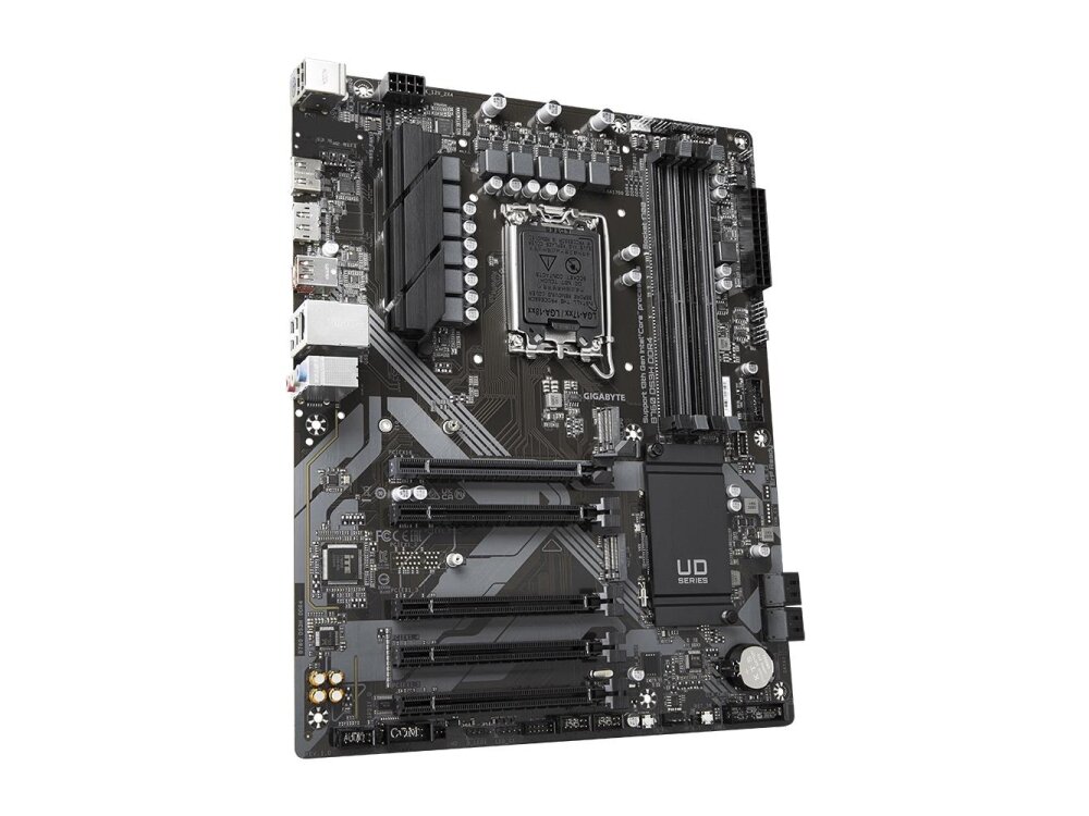 Mainboard|GIGABYTE|Intel B760 Express|LGA1700|ATX|Memory DDR4|Memory slots 4|4xPCI-Express 3.0 1x|1xPCI-Express 4.0 16x|2xM.2|1xHDMI|1xDisplayPort|4xUSB 2.0|1xUSB 3.2|1xUSB-C|1xPS/2|1xRJ45|3xAudio port|B760DS3HDDR4 2